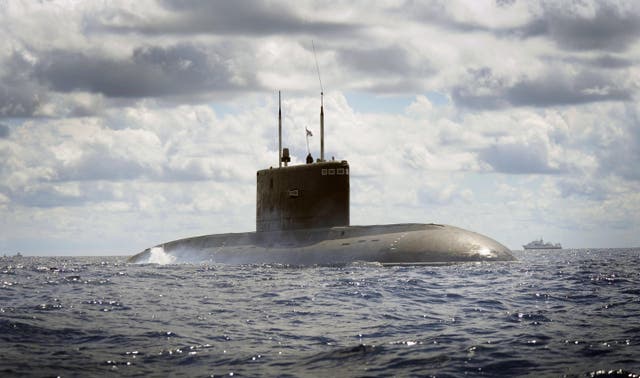 A Russian Federation Navy submarine from the Black Sea Fleet (MoD/PA)