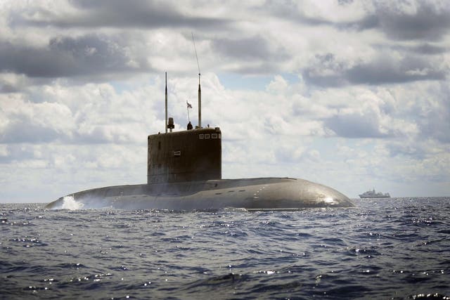 A Russian Federation Navy submarine from the Black Sea Fleet (MoD/PA)