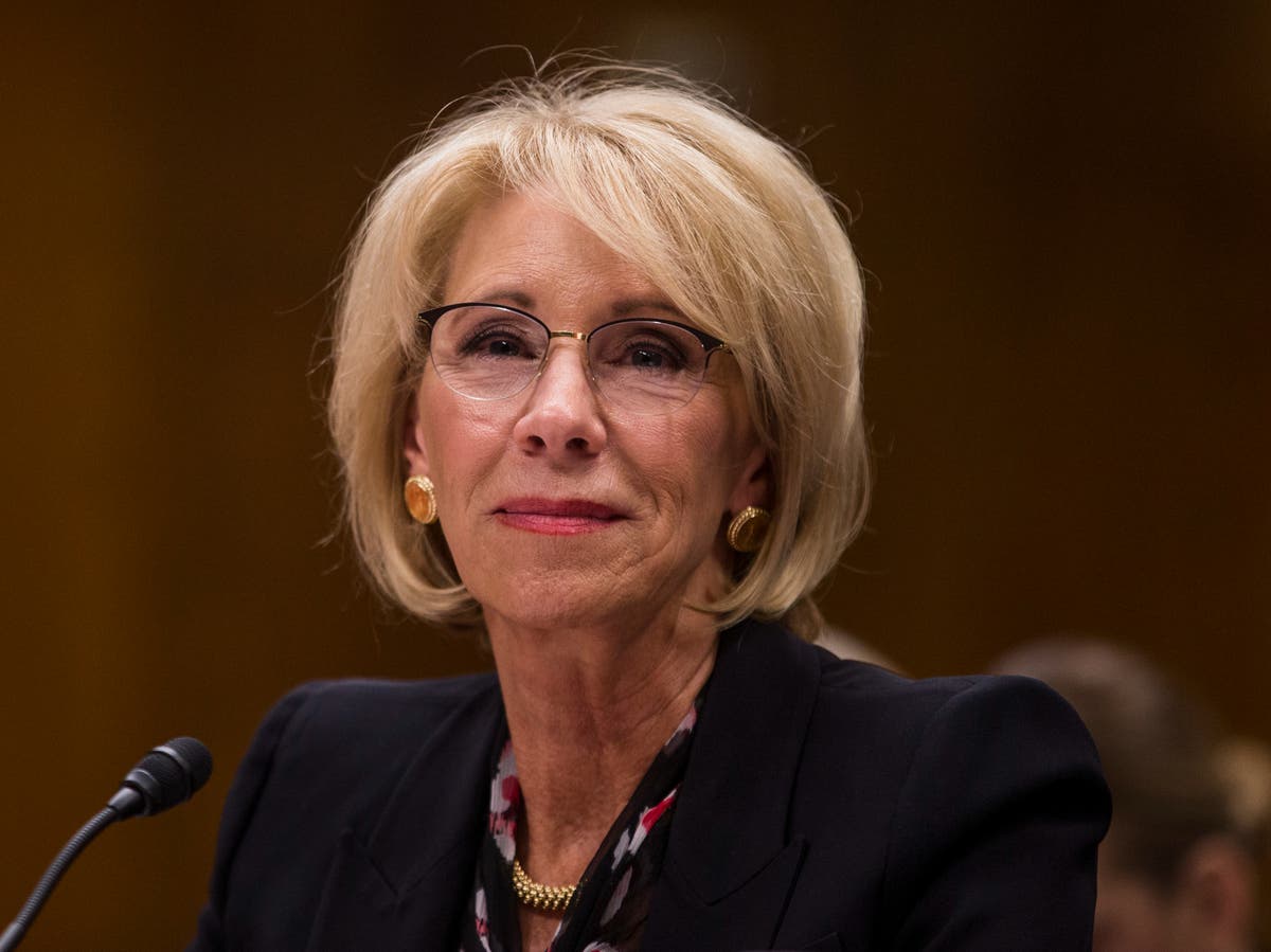 Betsy DeVos says &lsquo;uncomfortable&rsquo; 2019 encounter with Biden would make him guilty of sexual harassment under his Title IX rules