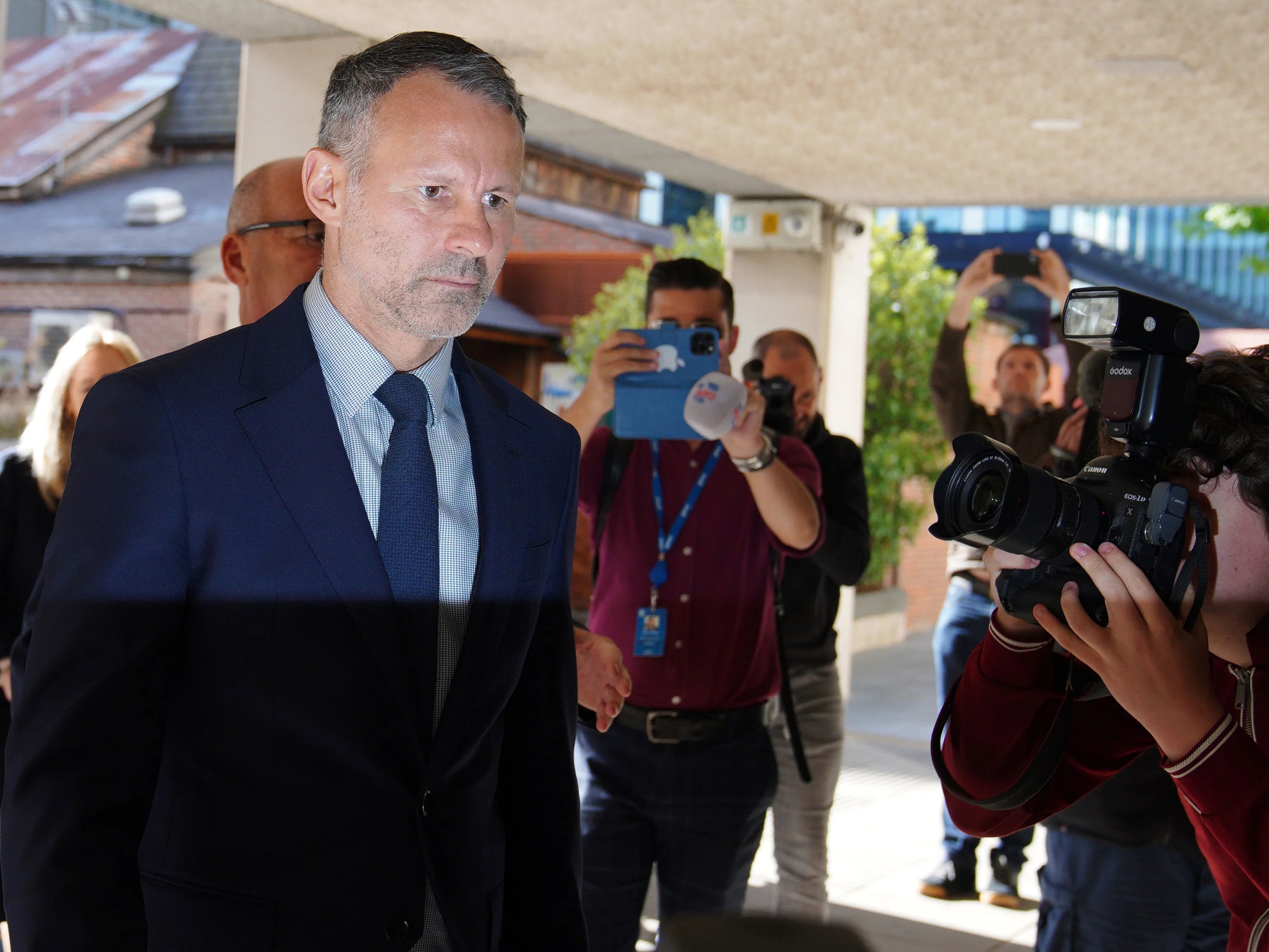 PABest Former Manchester United footballer Ryan Giggs arrives at Manchester Crown Court where he is accused of controlling and coercive behaviour against ex-girlfriend Kate Greville between August 2017 and November 2020. Picture date: Friday August 19, 2022.