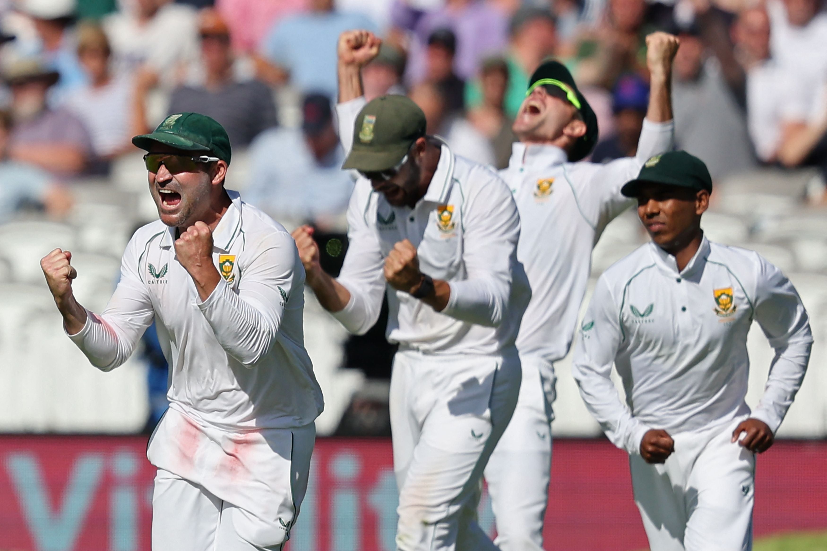 South Africa celebrate a thumping victory at Lord’s