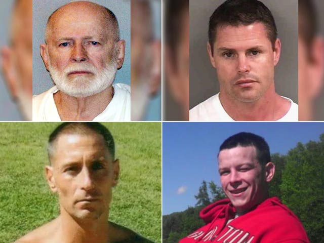 <p>James ‘Whitey’ Bulger, Fotios ‘Freddy’ Geas, Sean McKinnon, and Paul ‘Pauly’ DeCologero (clockwise from top left). On Monday, McKinnon was sentenced for his role in Bulger’s death while McKinnon and DeCologero are set to be sentenced at a later date.  </p>