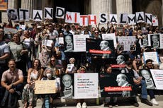 Authors and friends rally and read for Salman Rushdie