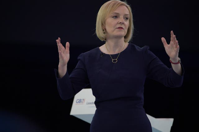 Liz Truss during a hustings event at Manchester Central Convention Complex (Peter Byrne/PA)