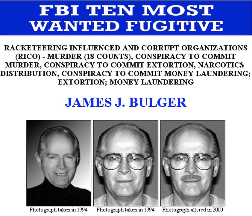 FBI Most Wanted Poster of James ‘Whitey’ Bulger