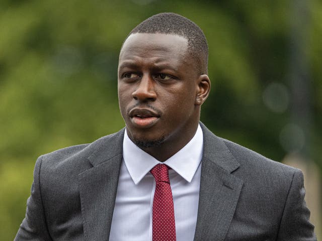 <p>Manchester City footballer Benjamin Mendy arriving at Chester Crown Court on Wednesday</p>