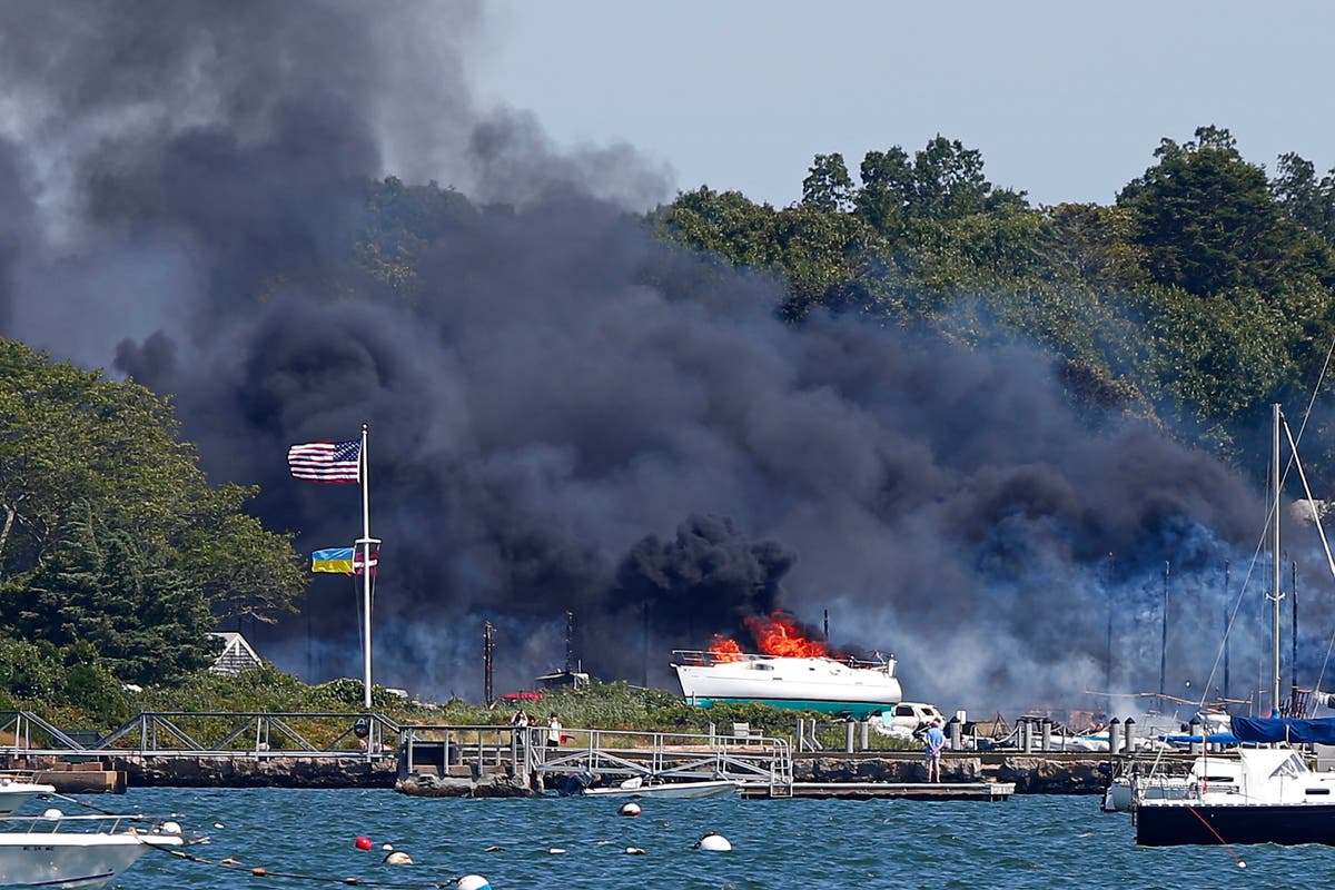 Massive marina fire torches boats, cars and buildings in Massachusetts Massive marina fire torches boats, cars and buildings in Massachusetts