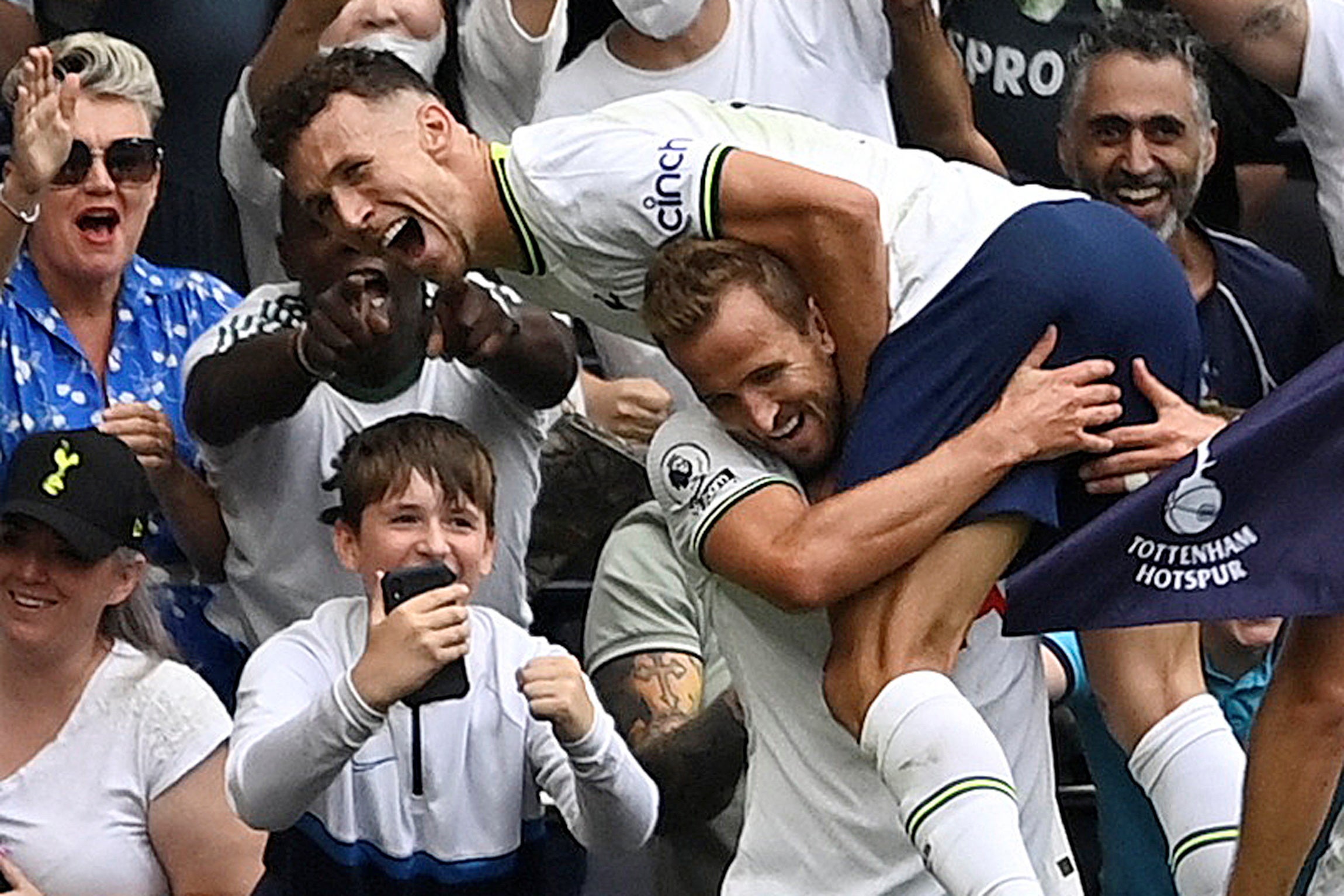 Harry Kane celebrates what turned out to be the winning goal