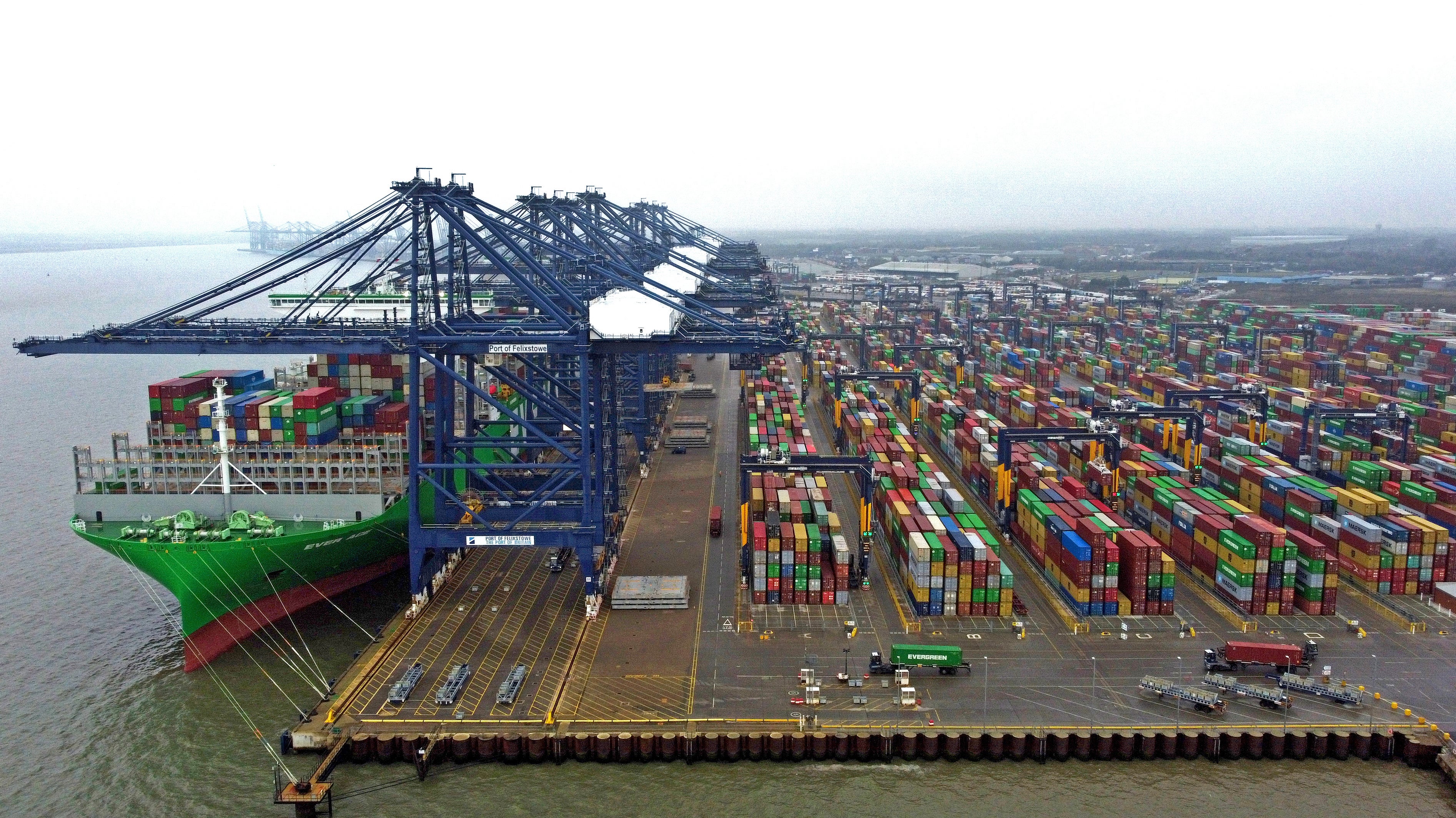 Felixstowe handles around 4 million containers a year from 2,000 ships