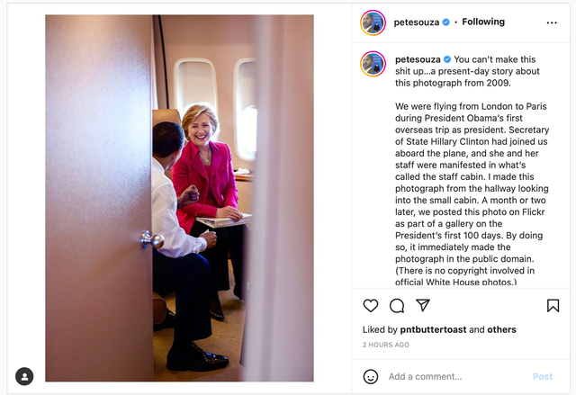 <p>Former White House photographer Pete Souza says he’s being threatened with legal action over one of his own images</p>