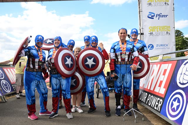 Competitors dressed as superheroes (Superhero Series, powered by Marvel/PA)
