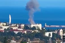 Drone attack on Russia’s naval base in Ukraine’s occupied Crimea region