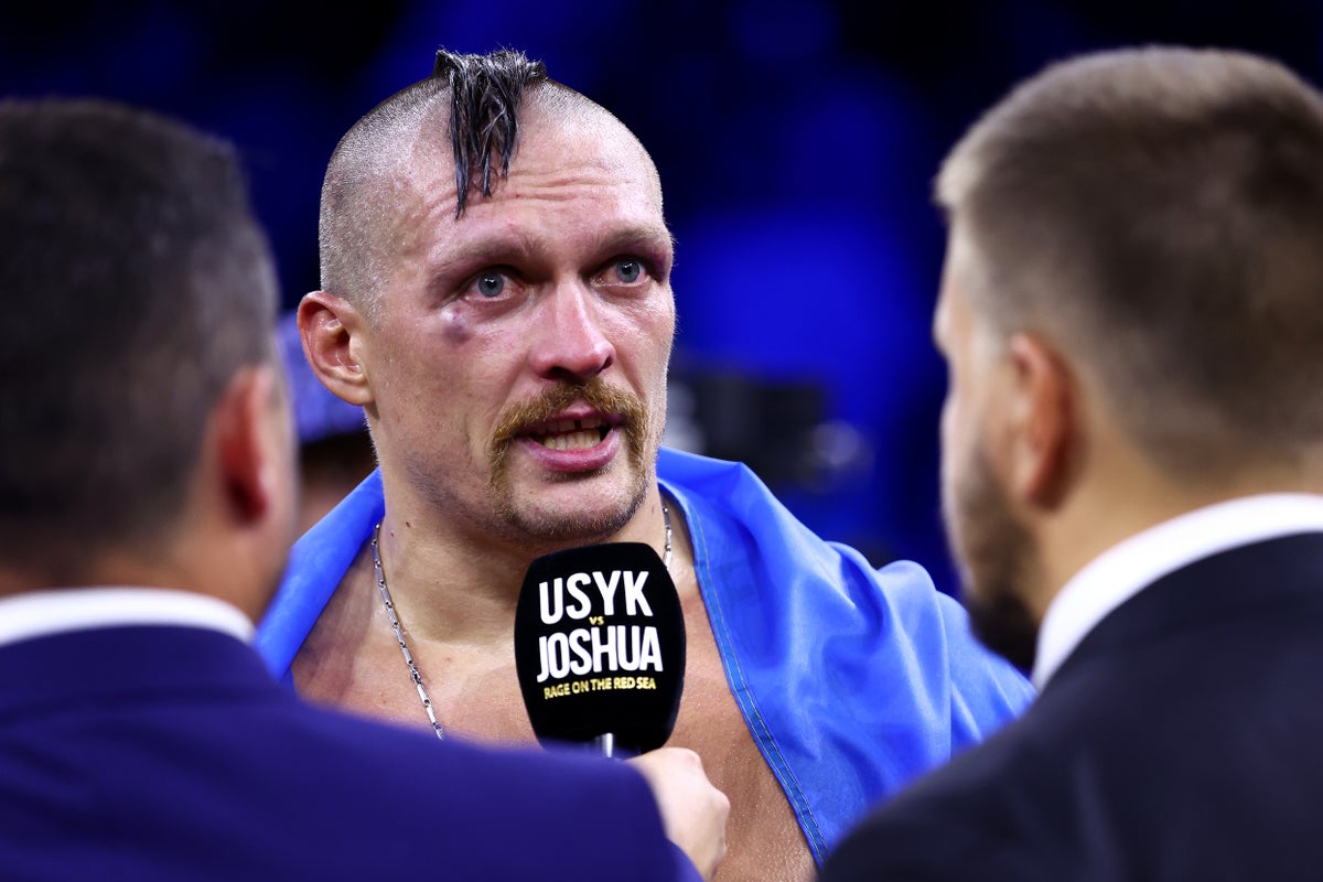 Oleksandr Usyk sends Tyson Fury message after retaining heavyweight titles over Anthony Joshua