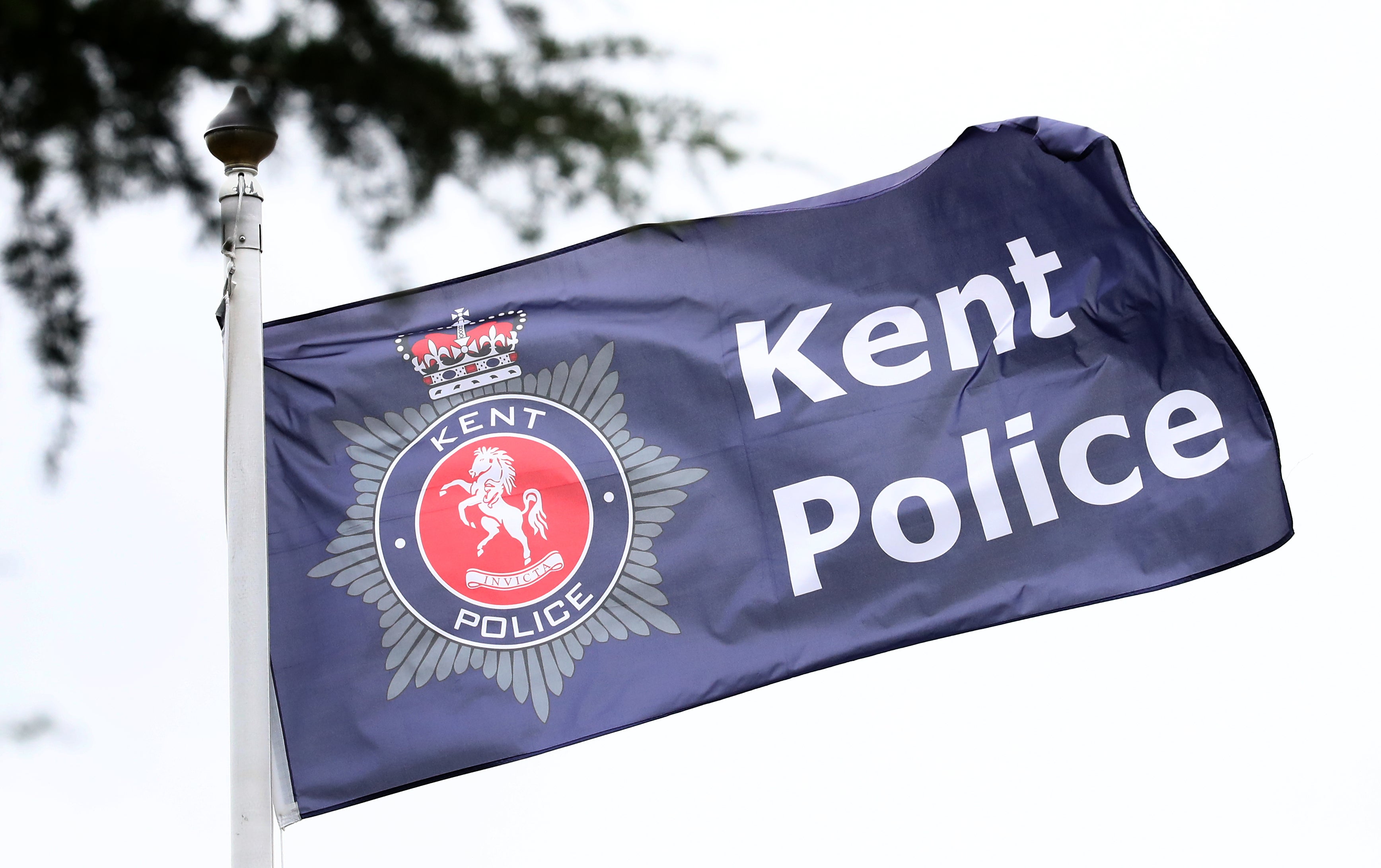 The Kent Police flag at police headquarters in Maidstone, Kent (Gareth Fuller/PA)
