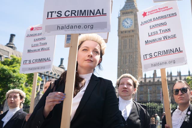 Barristers are waiting for the results of an all-out strike ballot for industrial action next month as part of a row with the Government over jobs and pay (Stefan Rousseau/PA)