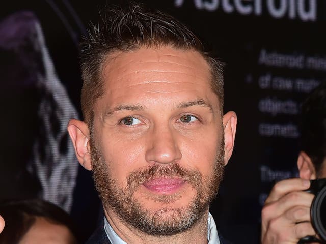 <p>Tom Hardy at the ‘Venom’ premiere in 2018 </p>