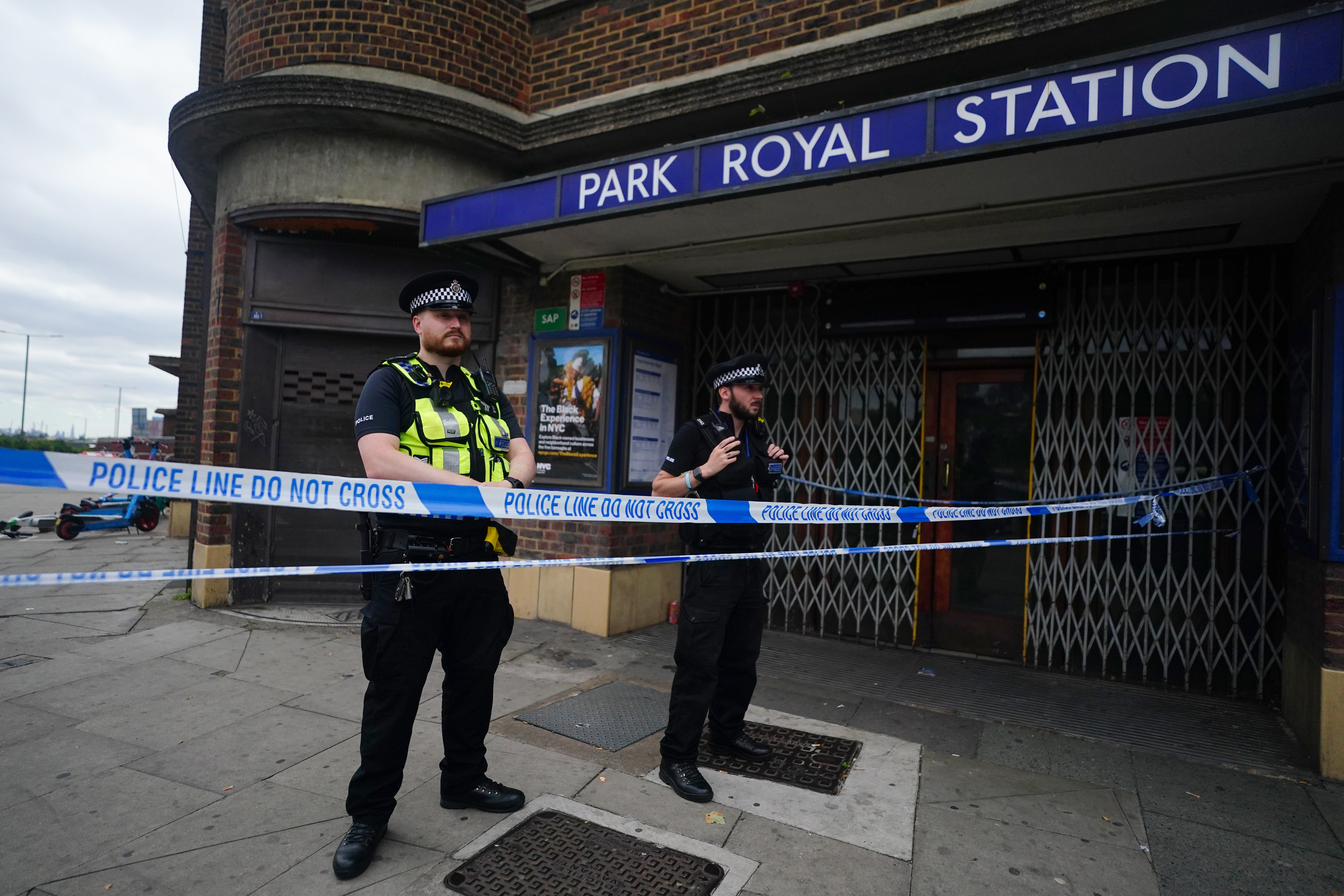 Underground trains are currently not stopping at Park Royal Station as it remains closed