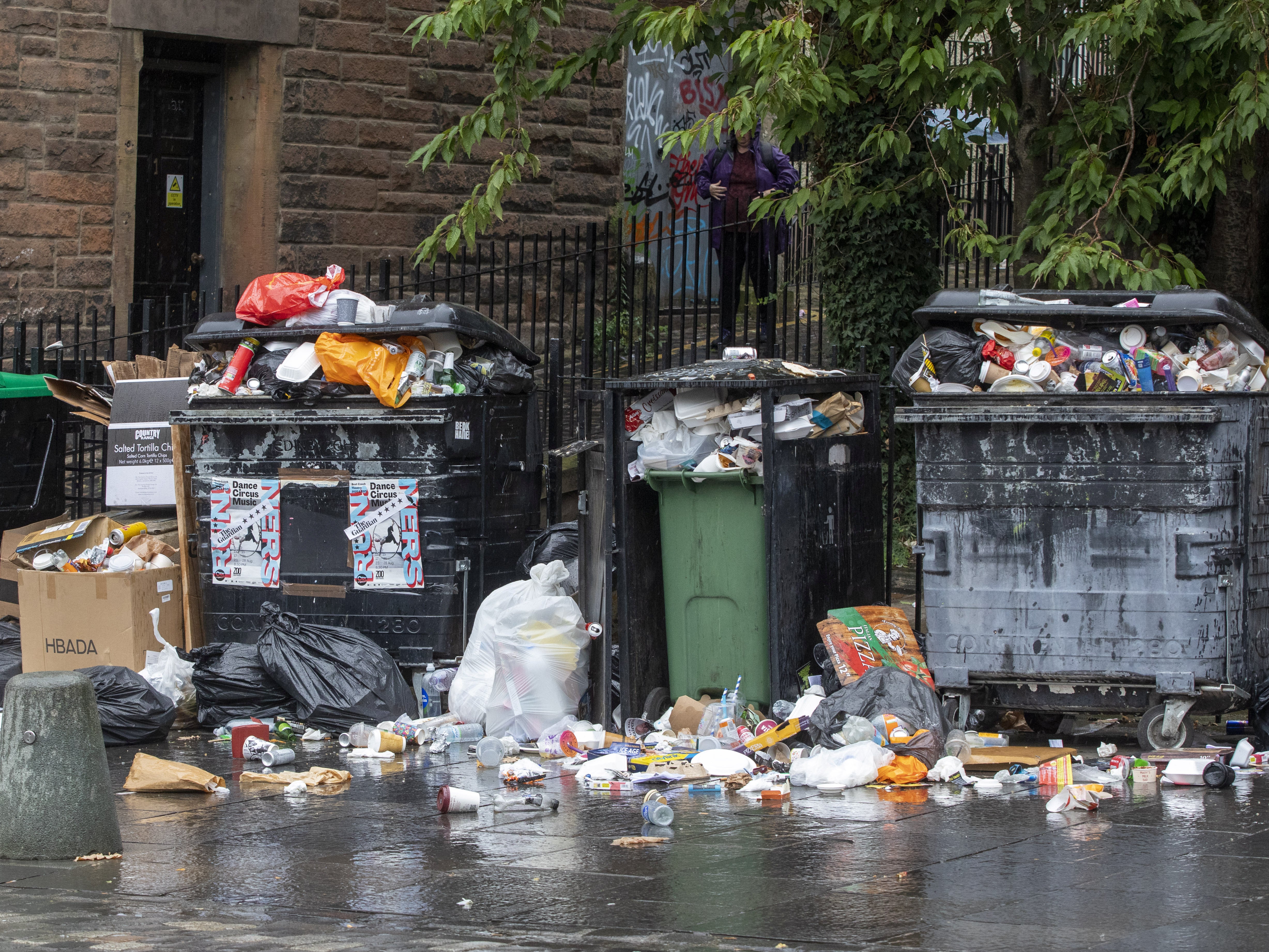 Locals and tourists alike are having to wade passed mounds of rubbish in the city centre