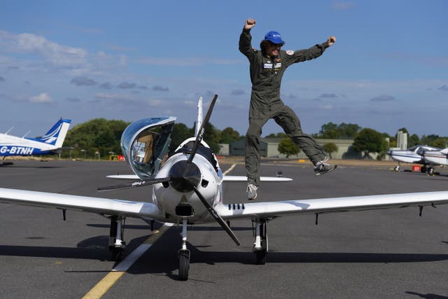 Seventeen-year-old pilot Mack Rutherford at Biggin Hill Airport (Gareth Fuller/PA)