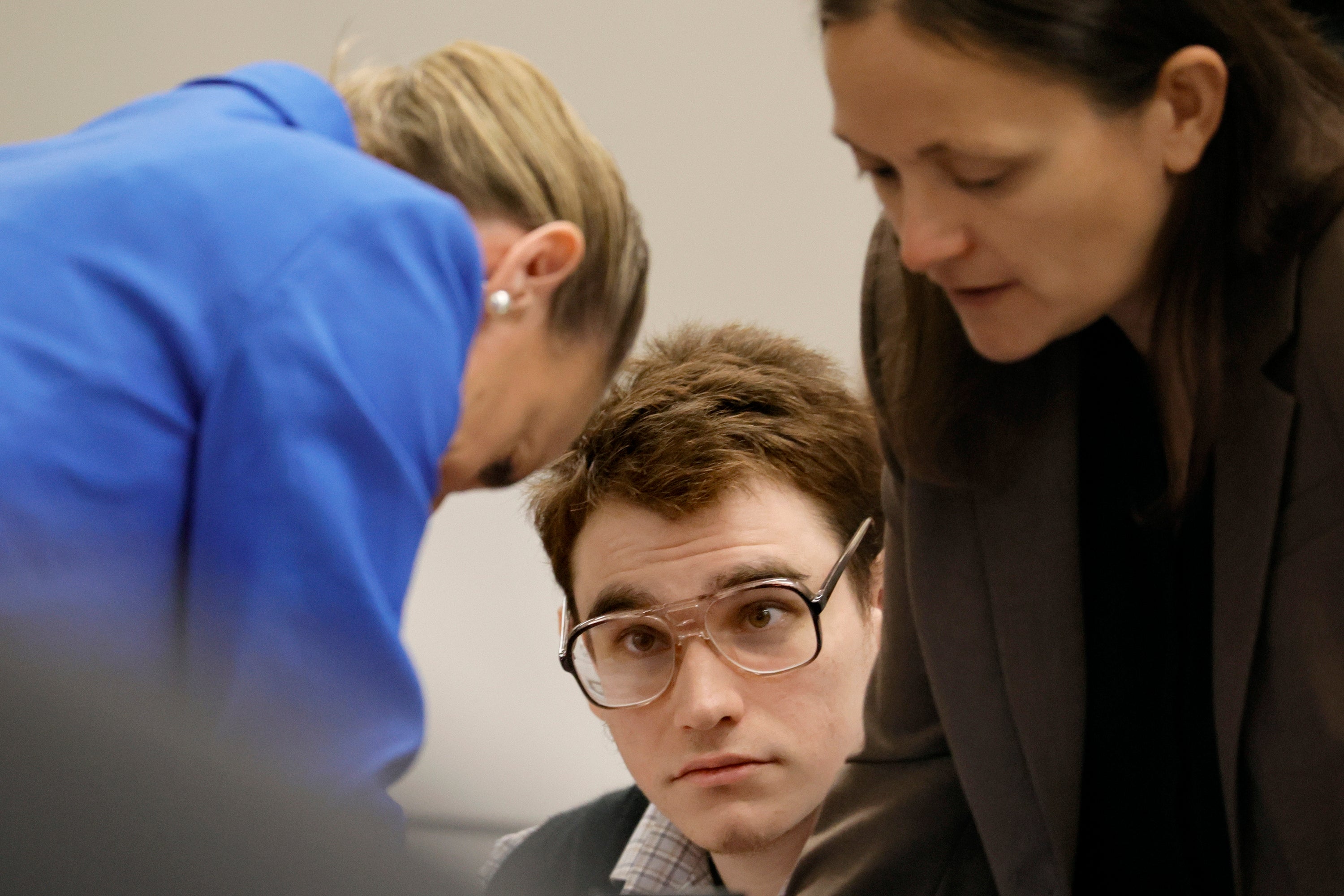 Marjory Stoneman Douglas High School shooter Nikolas Cruz is shown at the defense table with Assistant Public Defender Melisa McNeill