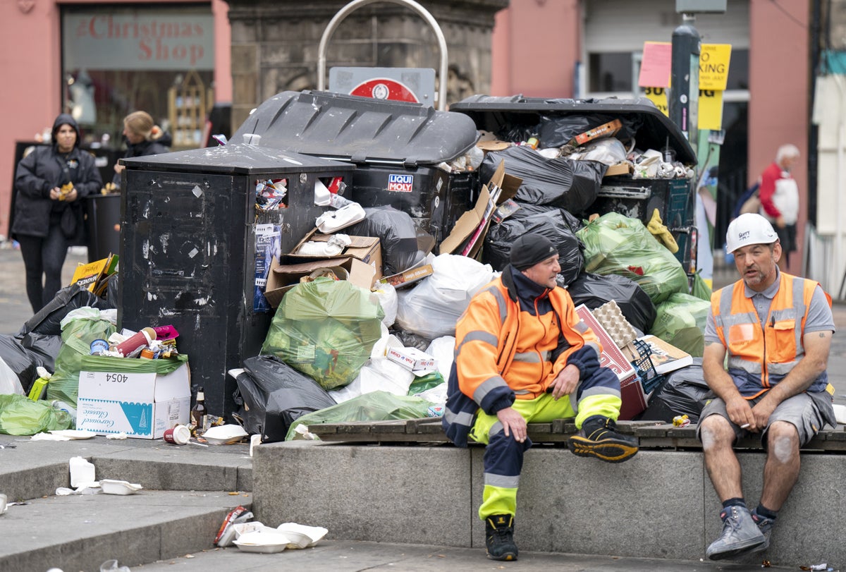 Unions to meet councils as strikes see Edinburgh’s streets strewn with rubbish