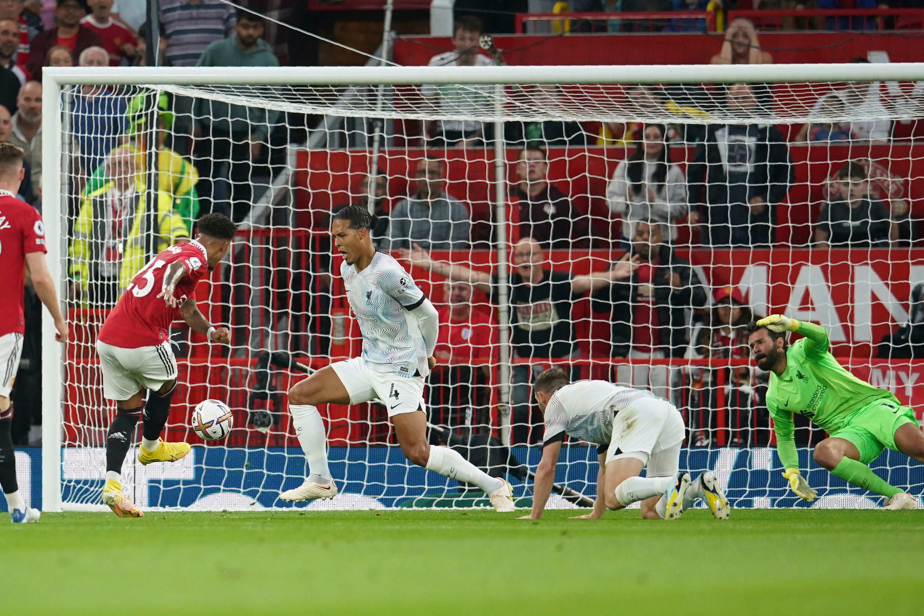 Sancho scores against Liverpool
