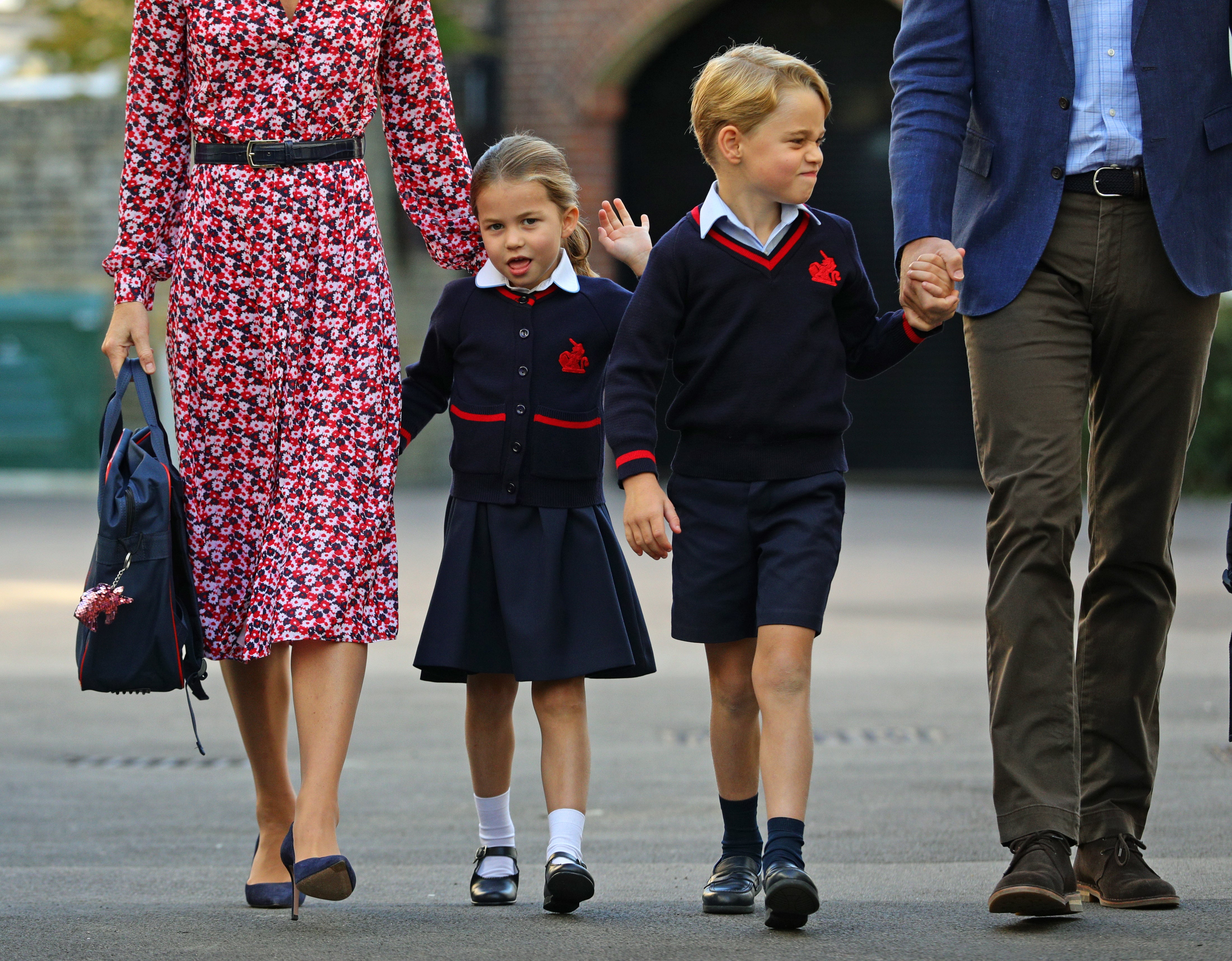 Charlotte’s first day at school, with her brother Prince George at Thomas’s Battersea (Aaron Chown/PA)