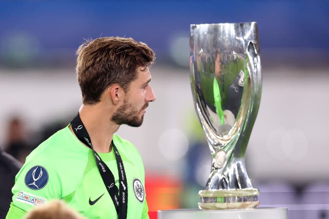 <p>Kevin Trapp helped Eintracht Frankfurt win the Europa League last season </p>