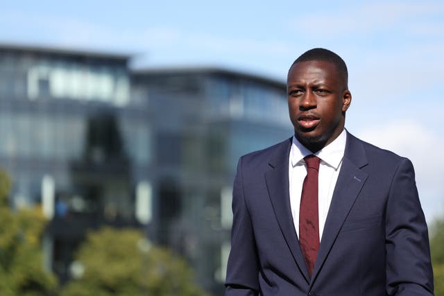 Manchester City footballer Benjamin Mendy arrives at Chester Crown Court where he is accused of eight counts of rape, one count of attempted rape and one count of sexual assault, relating to seven young women (David Rawcliffe/PA)