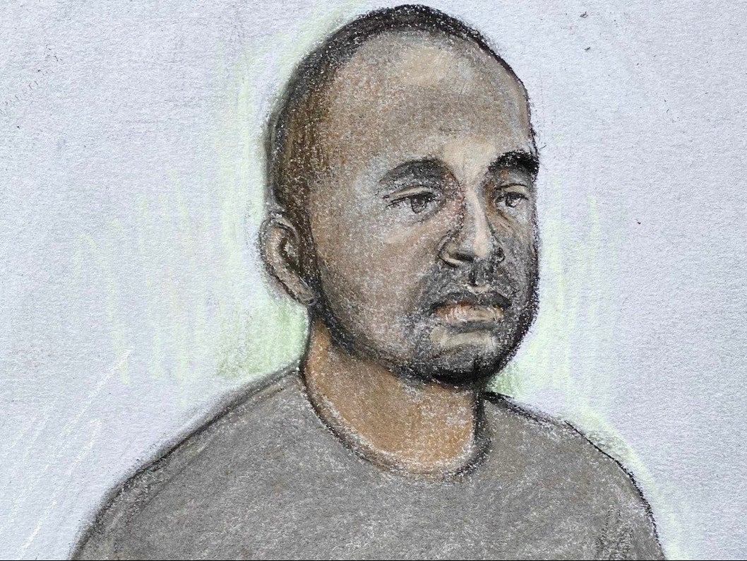Court artist’s sketch of Lee Byer when he was charged with murder