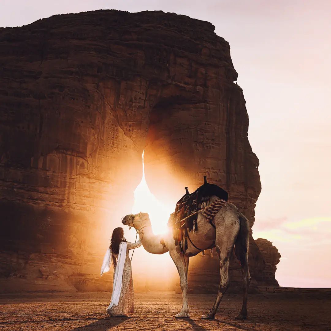 Photographing the majestic beauty of Elephant Rock, a natural sandstone structure in AlUla, is a must