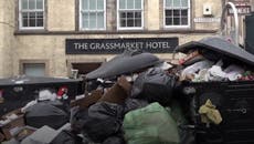 Edinburgh streets lined with rubbish as council workers strike