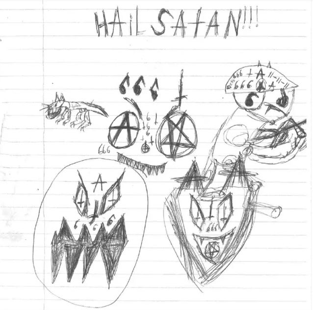 Nikolas Cruz’s jailhouse drawings of Satanic symbols