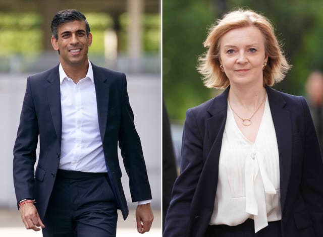 Rishi Sunak and Liz Truss who have made it through to the final two in the Tory leadership race (PA)