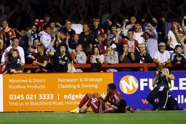 James Balagizi added a second for Crawley (Steven Paston/PA)
