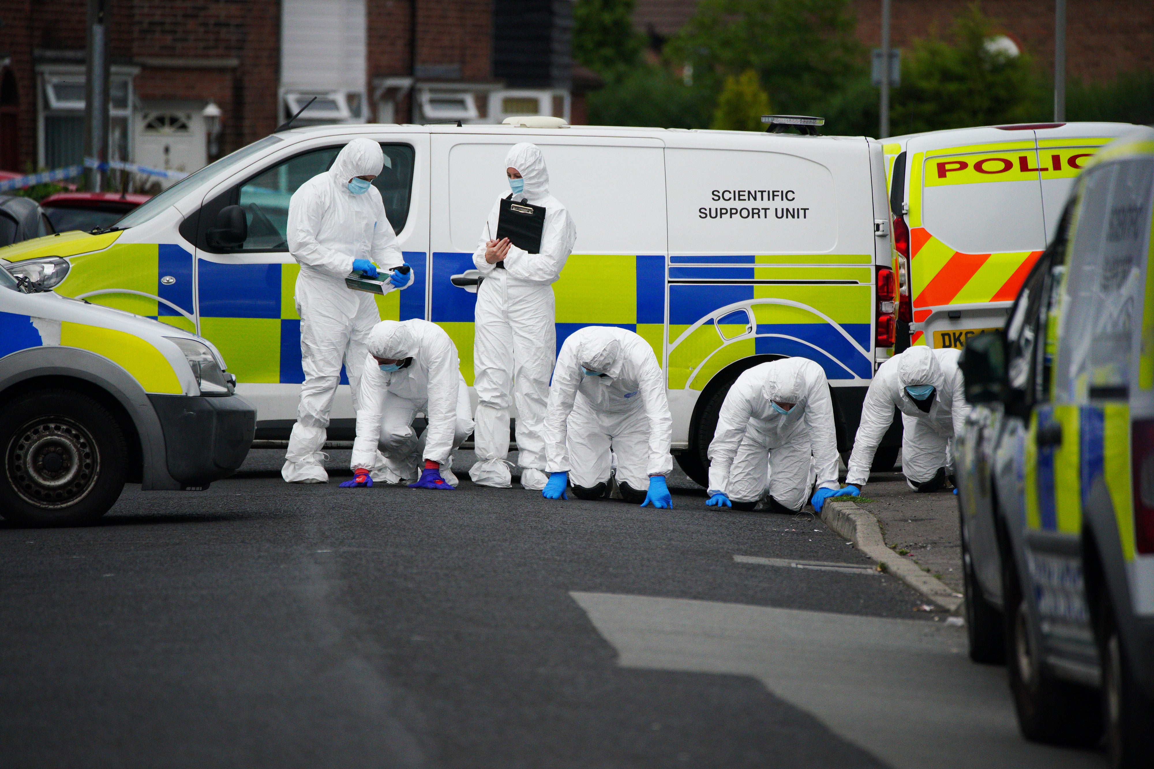 Forensic officers were sent to the scene following the shootings