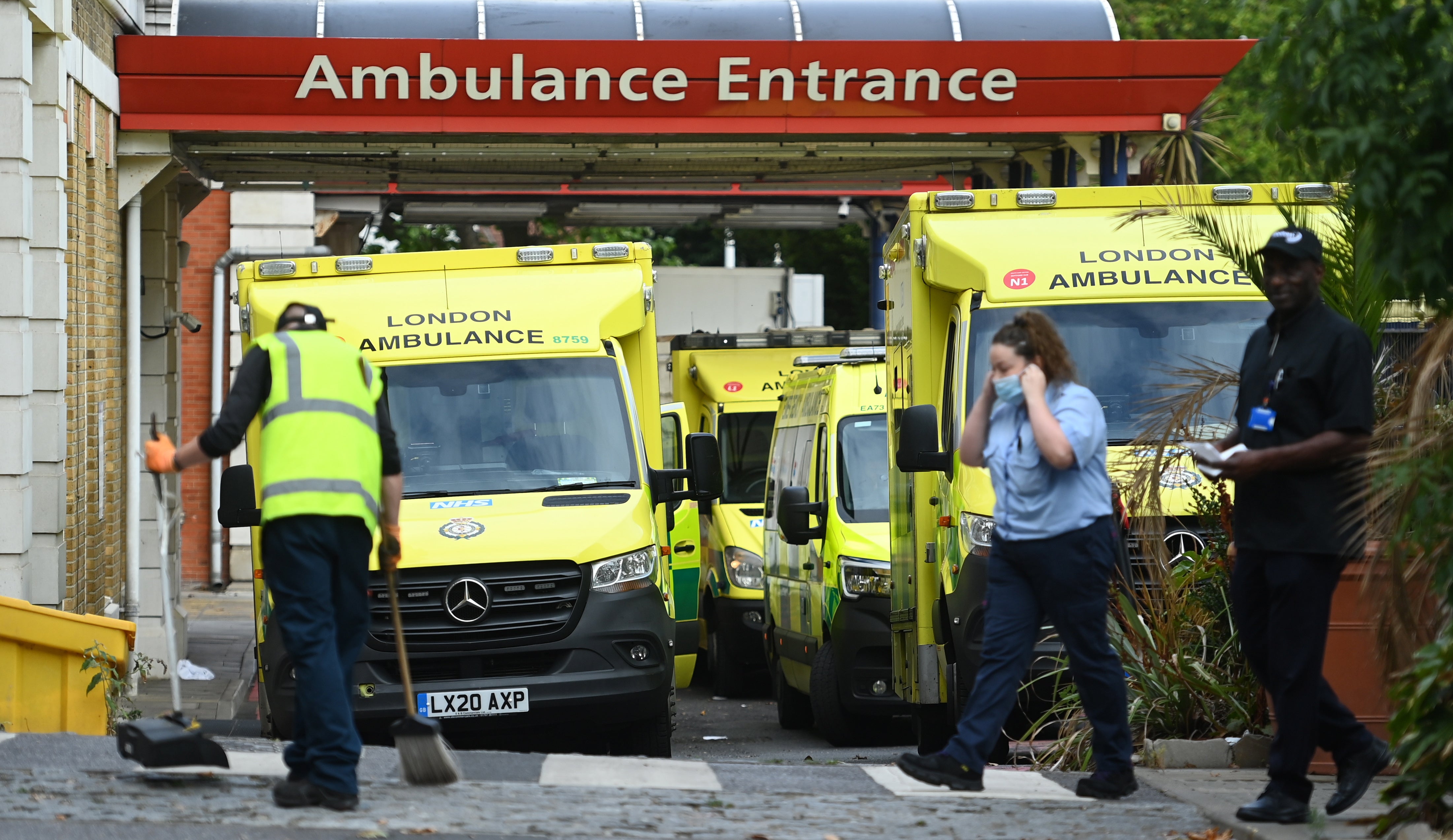 Ambulances outside a London A&E department