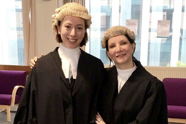 <p>Criminal defence barrister, Rosalind Burgin (left), says she is joining the national strike in search of better pay and job security </p>