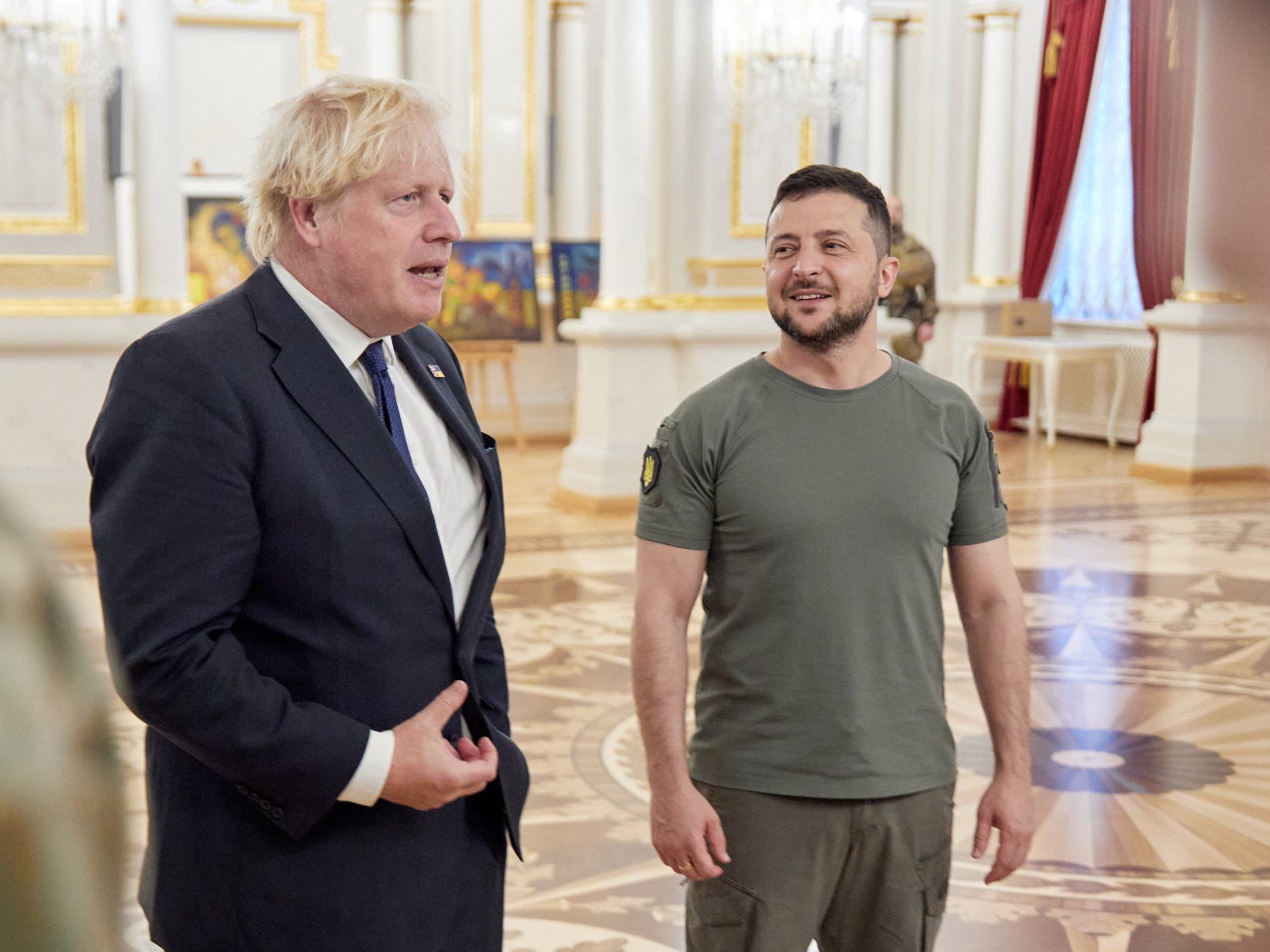 Boris Johnson with Zelensky on his third trip to Kyiv