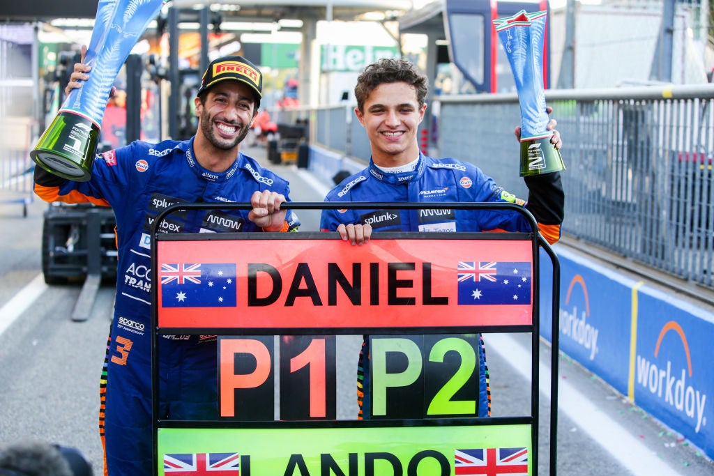 Ricciardo and McLaren teammate Lando Norris achieved a one-two at Monza in 2021