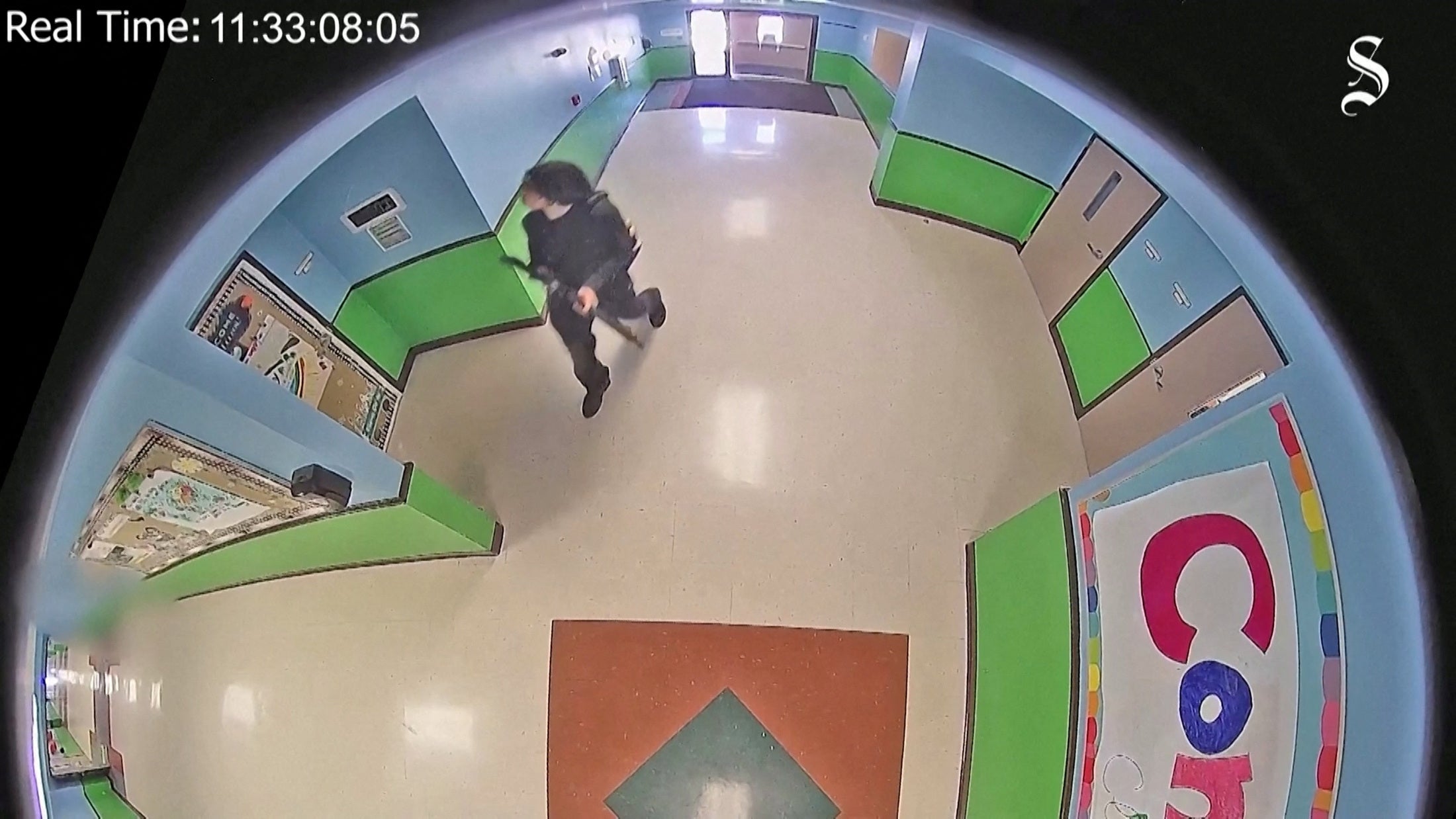 Salvador Ramos seen on surveillance footage entering Robb Elementary School on 24 May