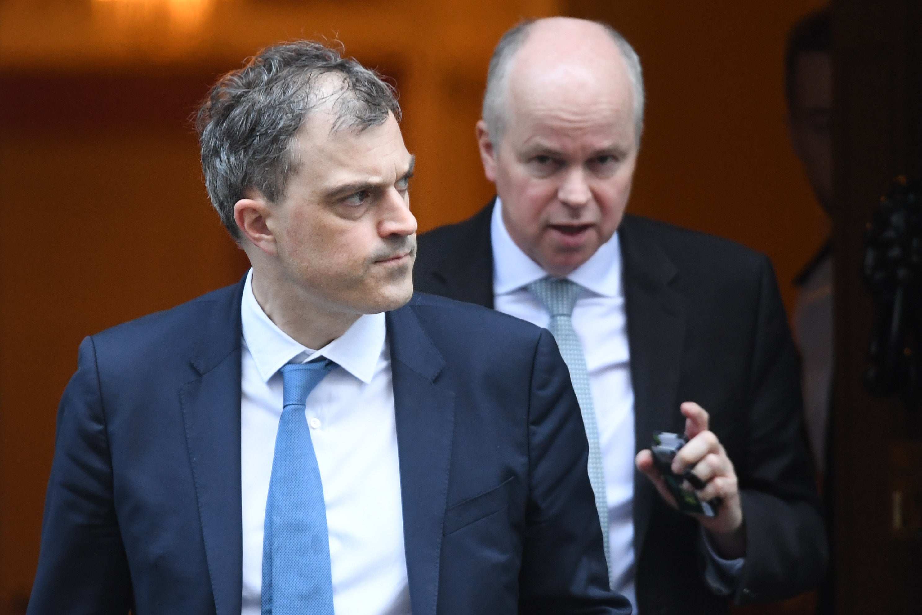 Robbie Gibb with former chief whip Julian Smith (Stefan Rousseau/PA)