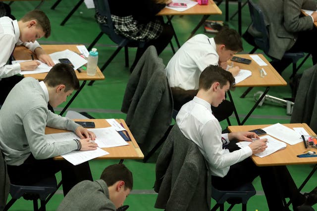 Students receive their GCSE results on Thursday (Gareth Fuller/PA)