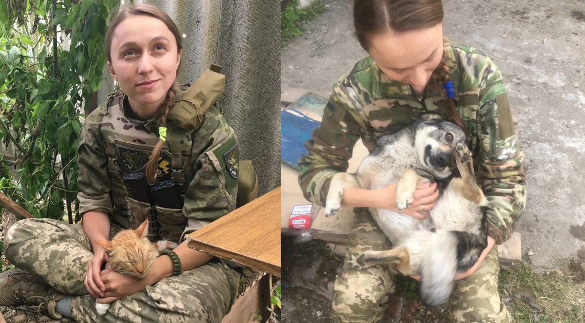 ‘Animal-loving’ Ukrainian sniper rescues abandoned pets from battlefield