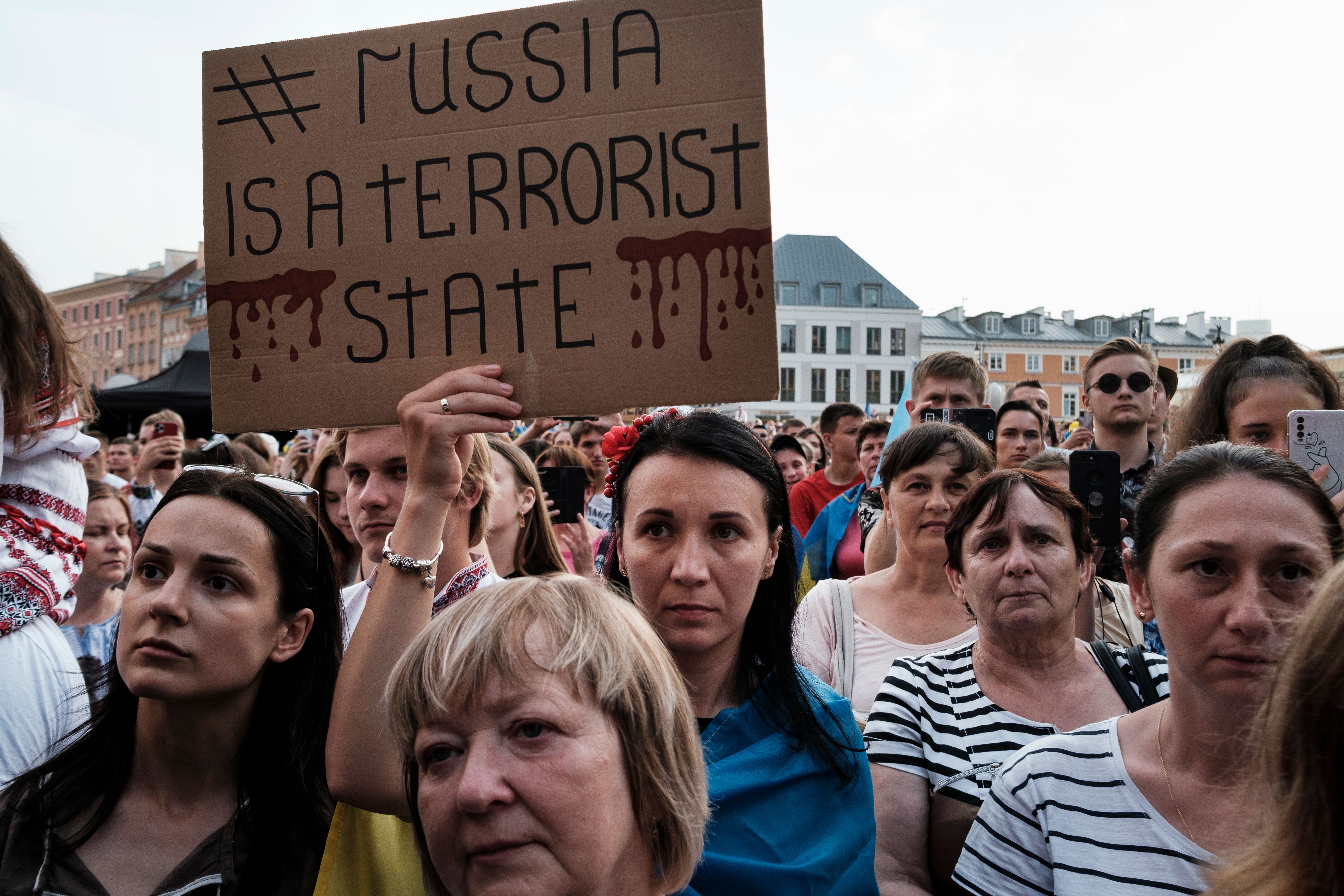 A Ukrainian Independence Day gathering in Warsaw, Poland.