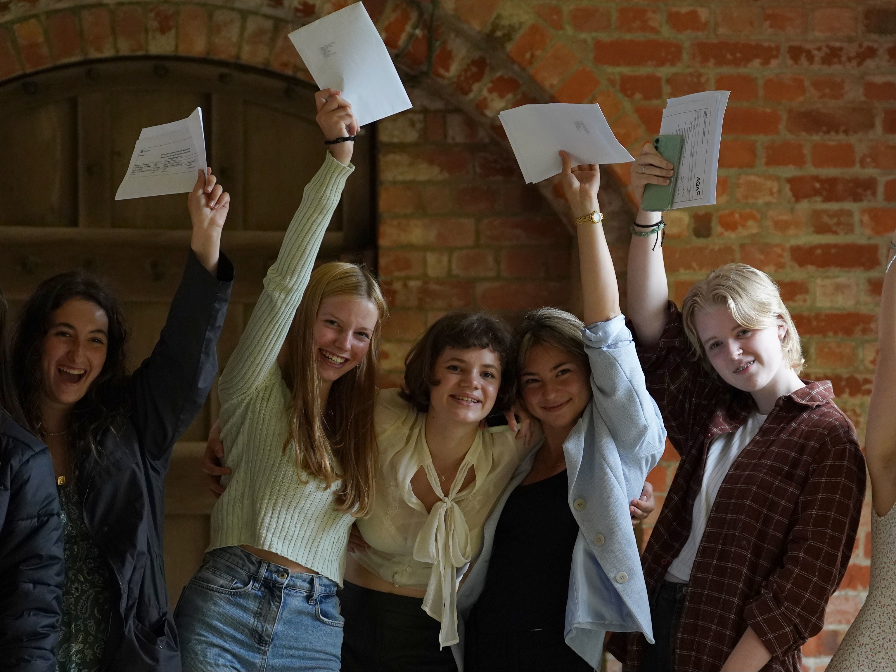 Students at Roedean School in Brighton opened their results on Thursday