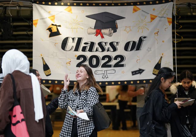 The attainment gap for top grades between the north and south of England has grown since 2019 (Yui Mok/PA)