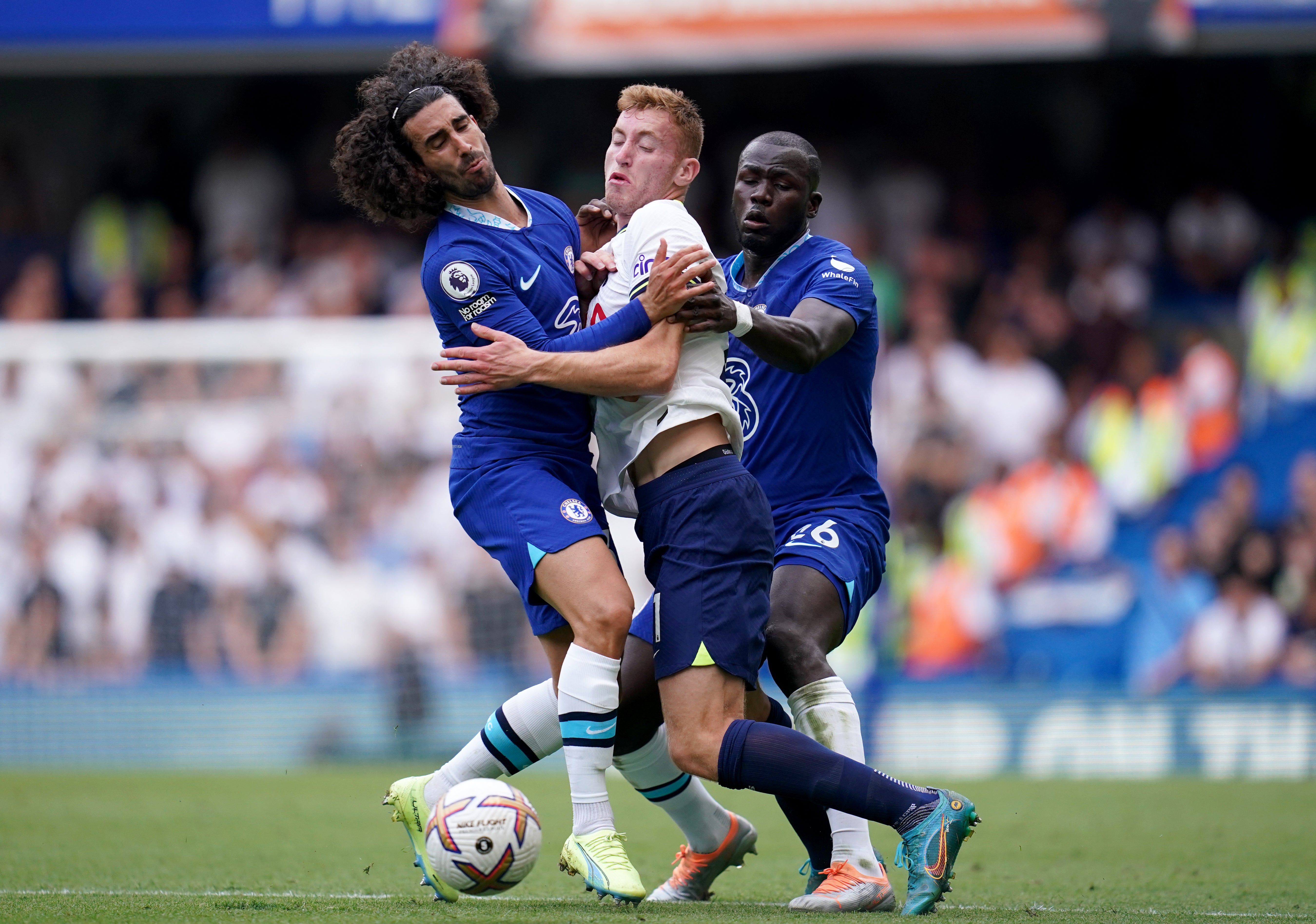 Chelsea’s moves for Marc Cucurella, left, and Kalidou Koulibaly, right, have contributed to record summer spending (John Walton/PA)