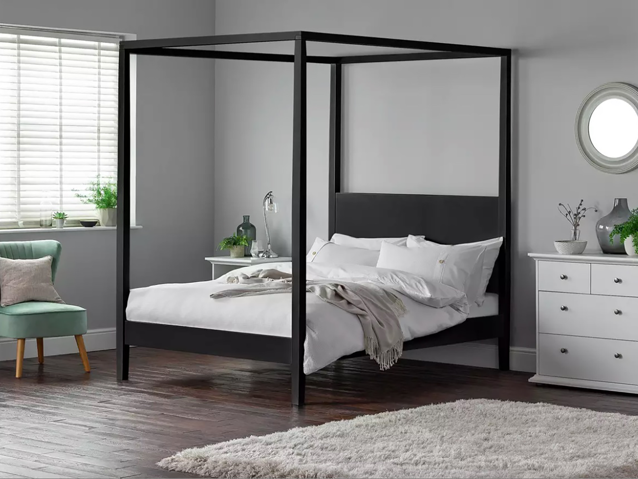 Habitat Blissford four-poster double wooden bed frame