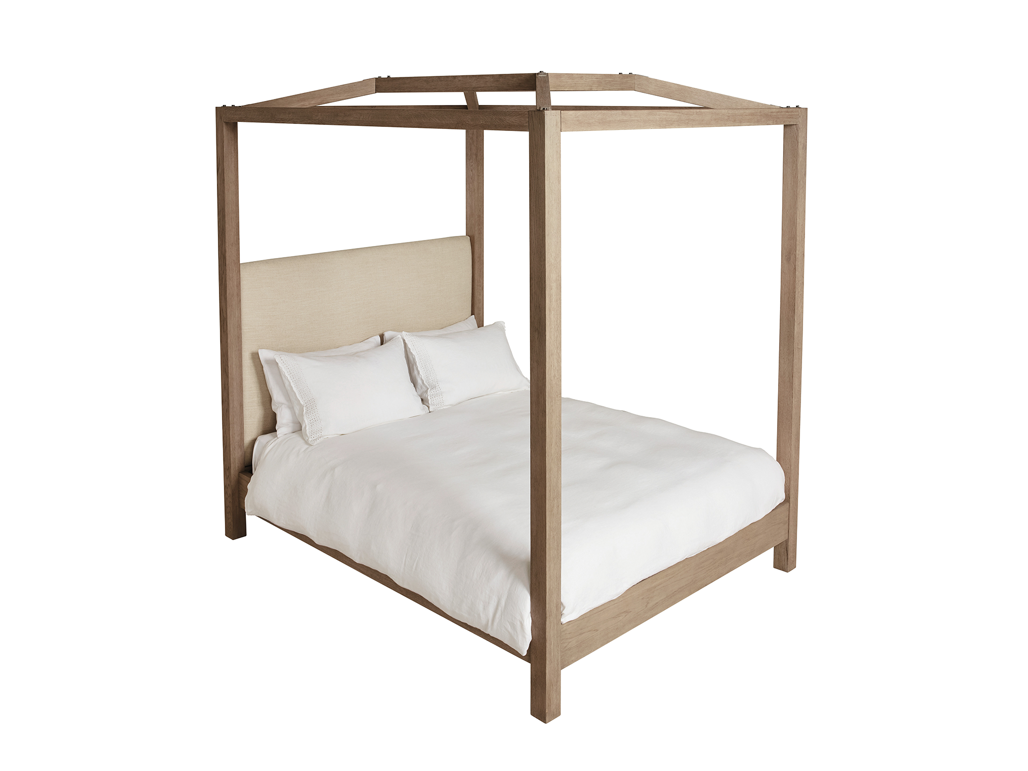 Oka Hester four-poster bed, king size, natural